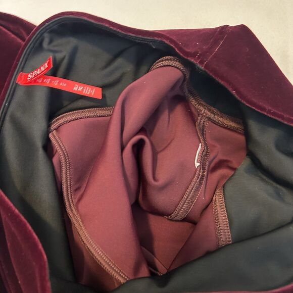 Spanx Velvet Leggings High Waisted Red Burgundy - Size XL - Picture 11 of 11